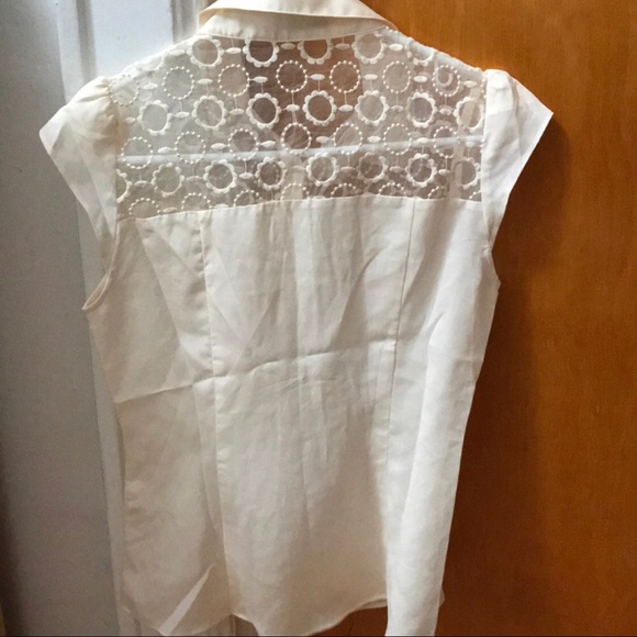 Women’s White Cream Sleeveless Lace Blouse Top S - Picture 4 of 4